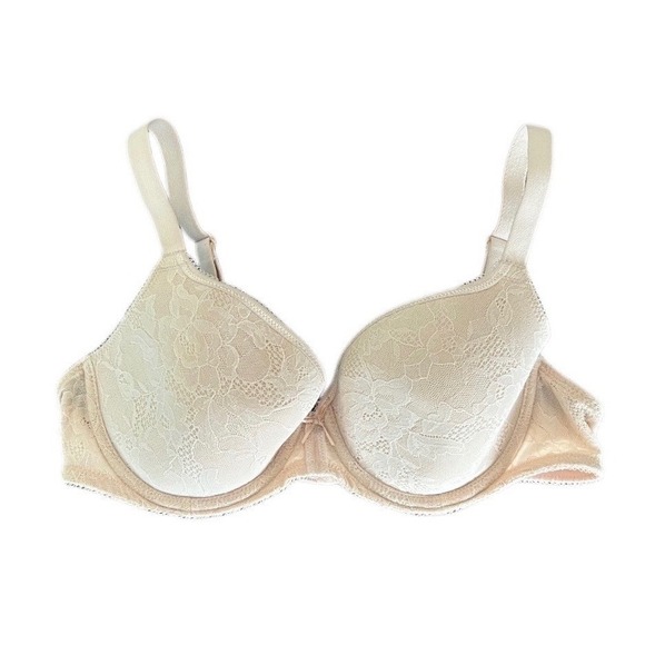 Wacoal Other - Wacoal Lace Finesse T-Shirt Bra‎ 36C Sand Nude Floral Underwire 853201